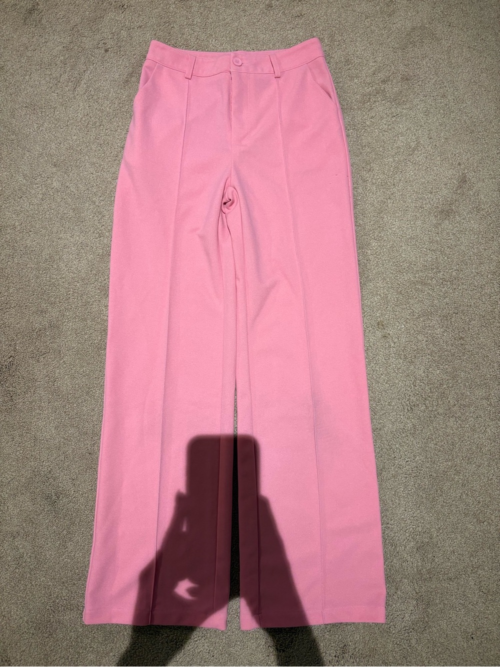 SHEIN Women's Pink Straight-Leg Trousers size xs